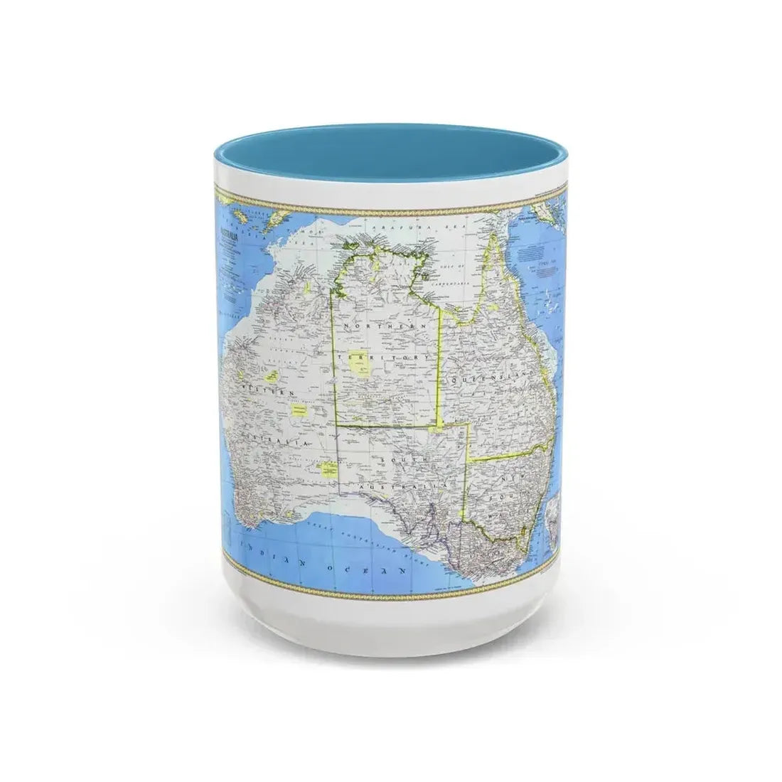 Australia (1979) (Map) Accent Coffee Mug 15oz Light Blue - Go Mug Yourself