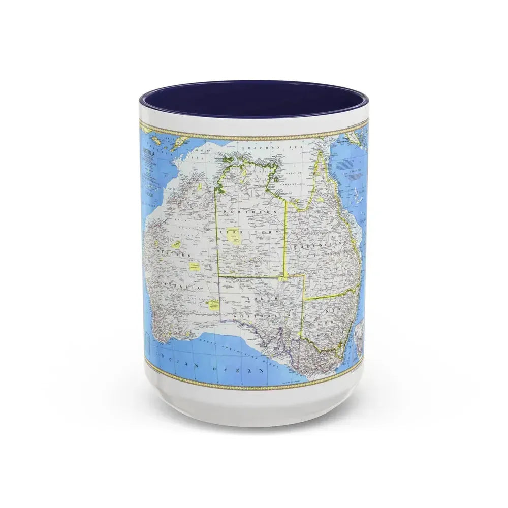 Australia (1979) (Map) Accent Coffee Mug 15oz Navy - Go Mug Yourself