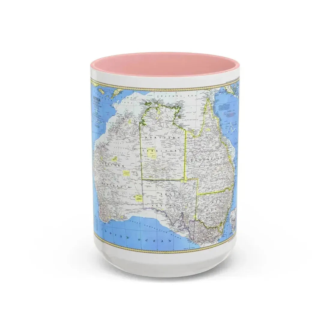 Australia (1979) (Map) Accent Coffee Mug 15oz Pink - Go Mug Yourself
