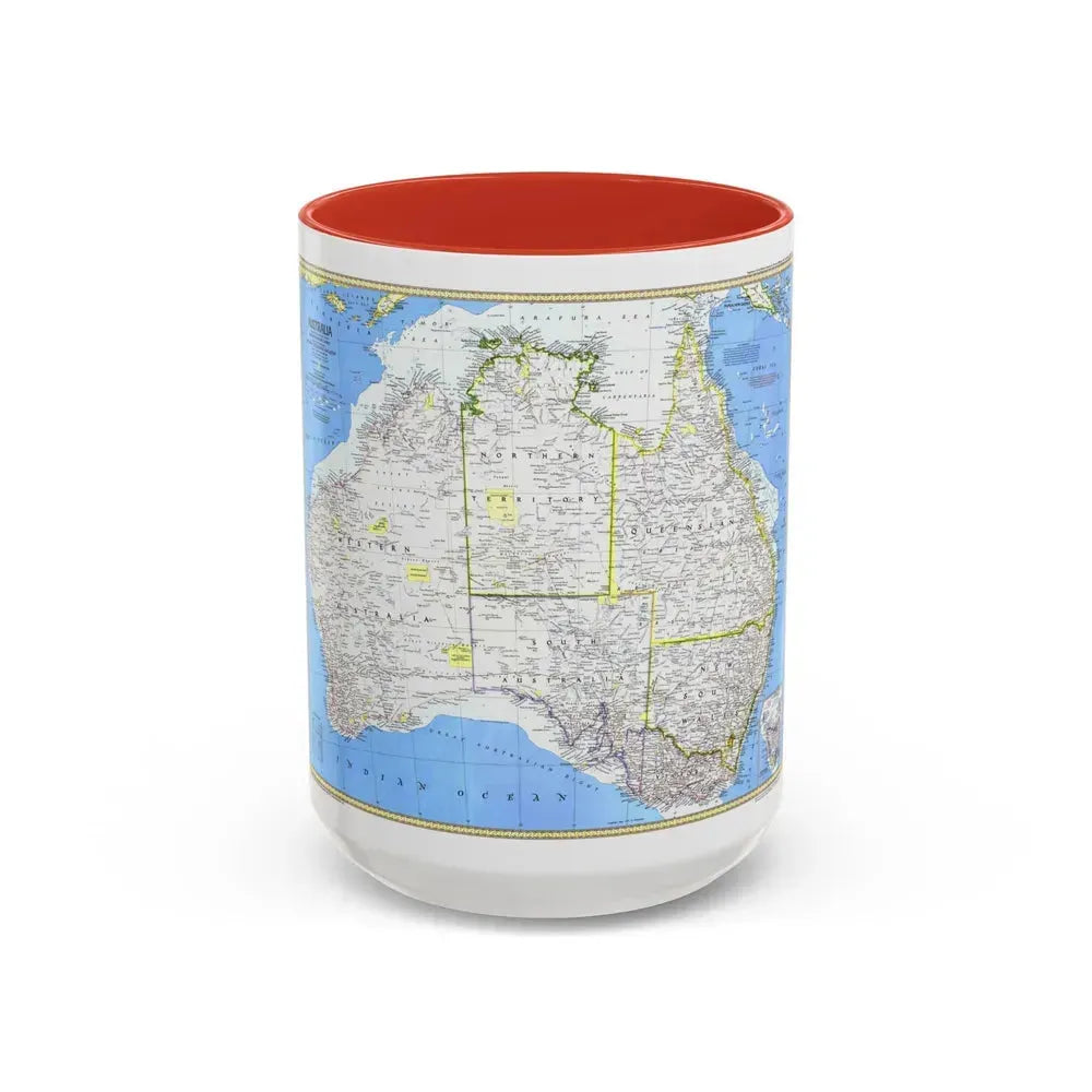 Australia (1979) (Map) Accent Coffee Mug 15oz Red - Go Mug Yourself