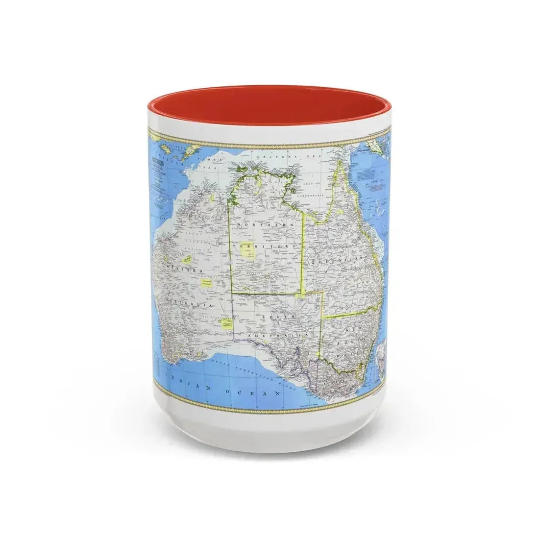 Australia (1979) (Map) Accent Coffee Mug 15oz Red - Go Mug Yourself