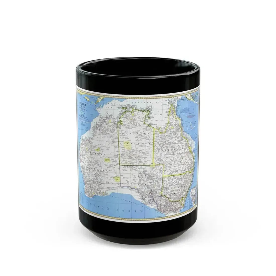 Australia (1979) (Map) Black Coffee Mug 15oz - Go Mug Yourself