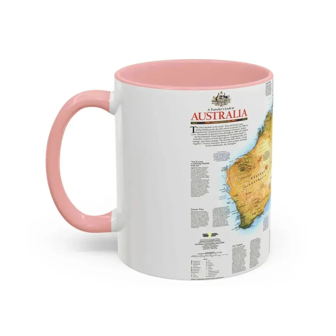 Australia - A Traveller's Look (1988) (Map) Accent Coffee Mug - Go Mug Yourself