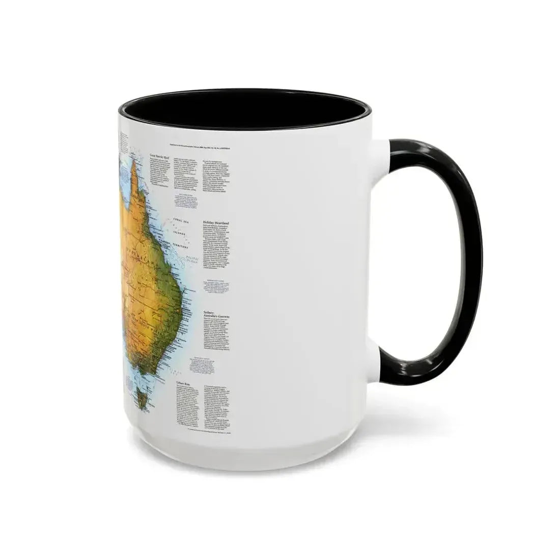Australia - A Traveller's Look (1988) (Map) Accent Coffee Mug - Go Mug Yourself