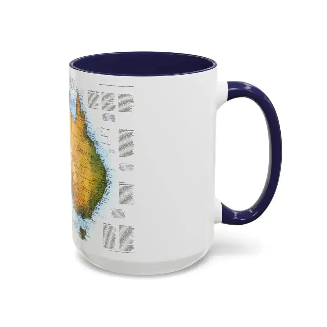 Australia - A Traveller's Look (1988) (Map) Accent Coffee Mug - Go Mug Yourself
