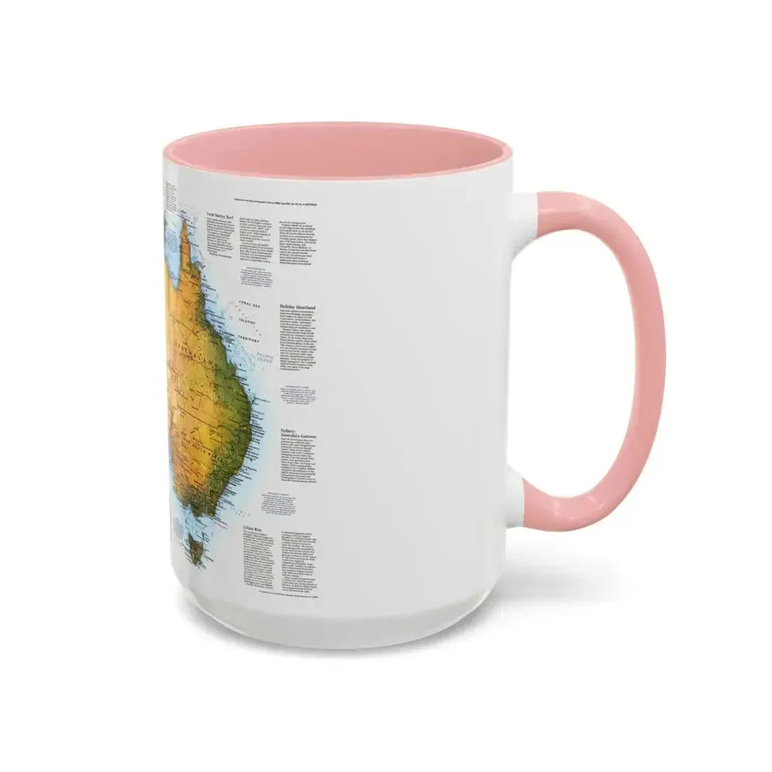 Australia - A Traveller's Look (1988) (Map) Accent Coffee Mug - Go Mug Yourself