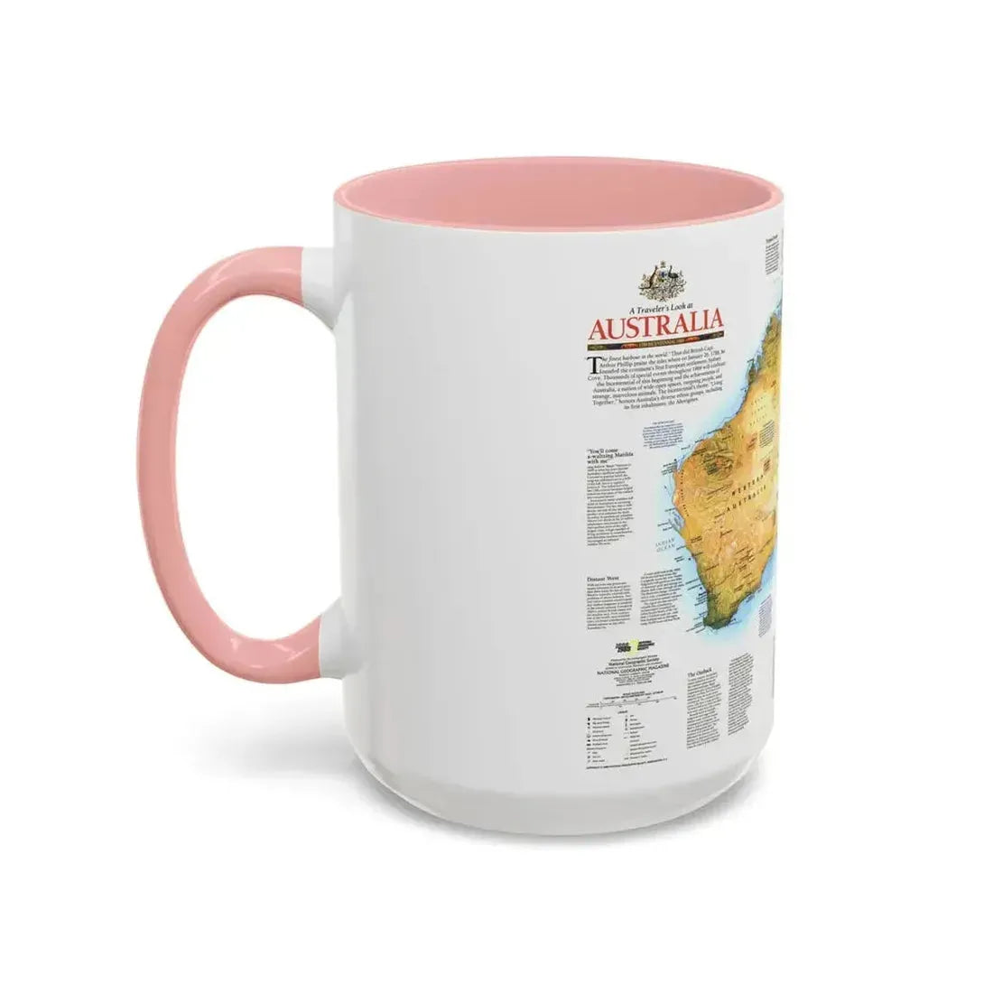 Australia - A Traveller's Look (1988) (Map) Accent Coffee Mug - Go Mug Yourself