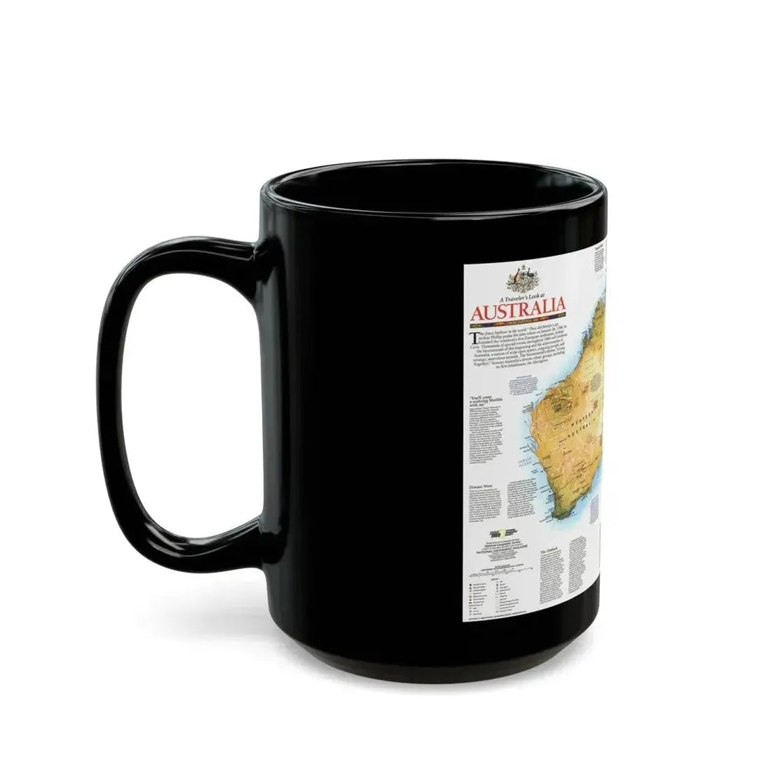 Australia - A Traveller's Look (1988) (Map) Black Coffee Mug - Go Mug Yourself