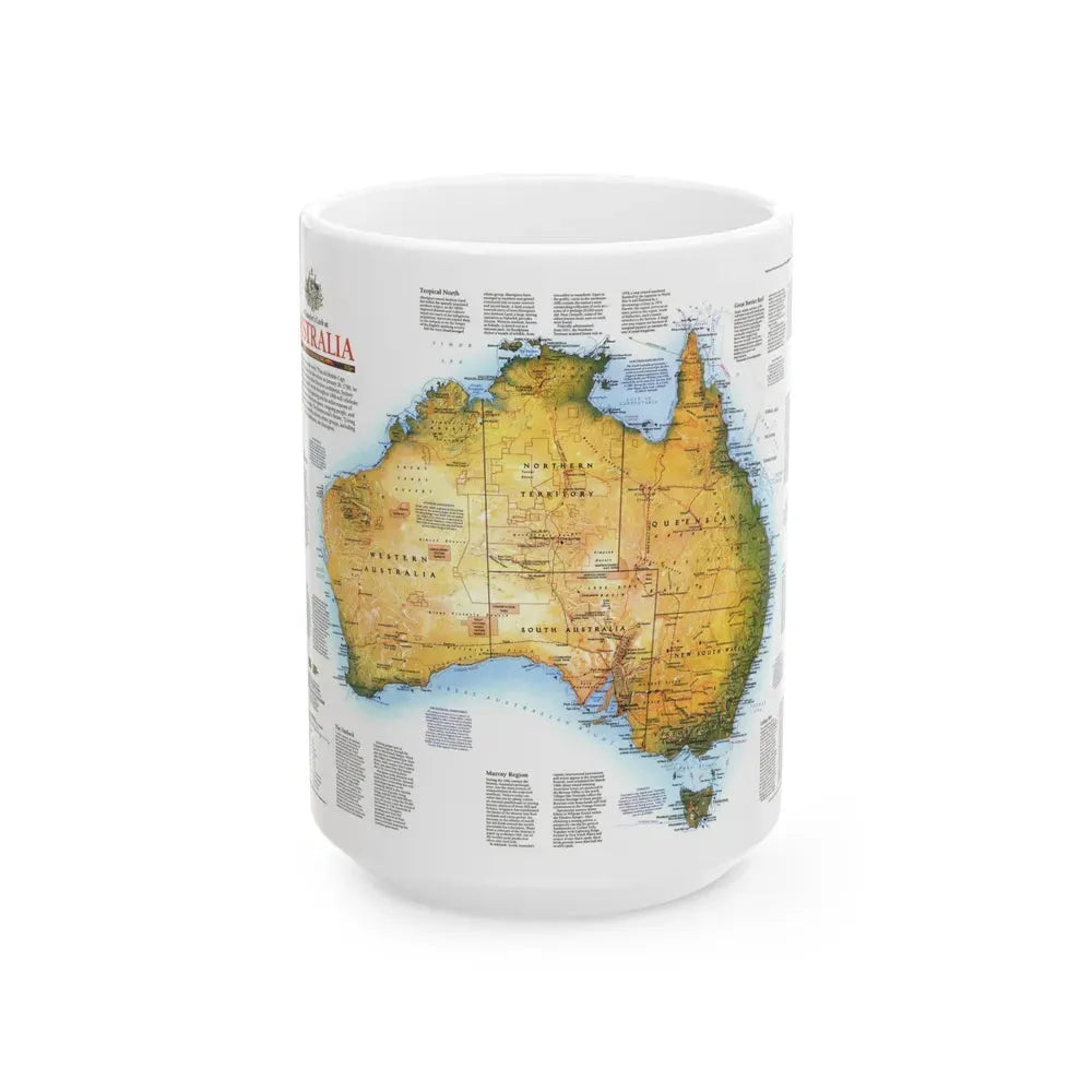 Australia - A Traveller's Look (1988) (Map) White Coffee Mug 15oz - Go Mug Yourself