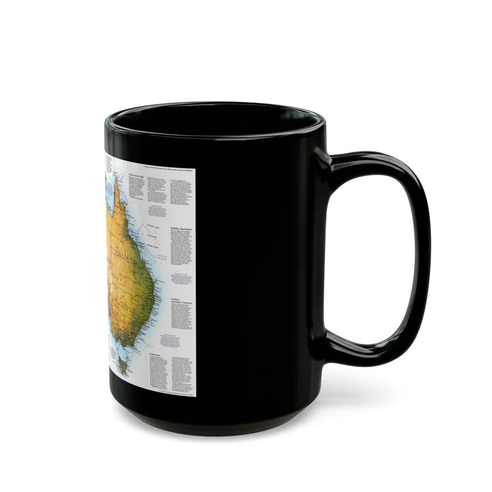 Australia - A Traveller's Look (1988) (Map) Black Coffee Mug-Go Mug Yourself