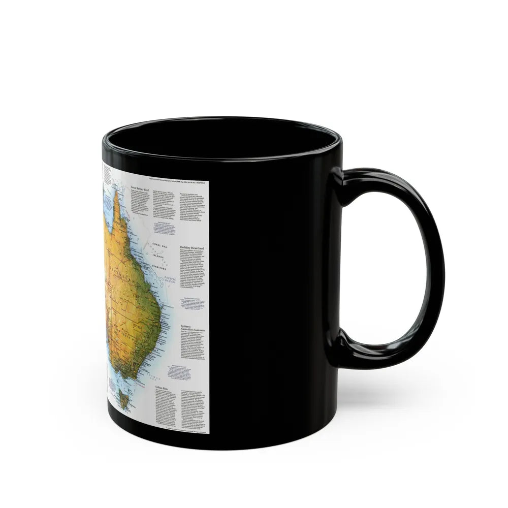 Australia - A Traveller's Look (1988) (Map) Black Coffee Mug-Go Mug Yourself