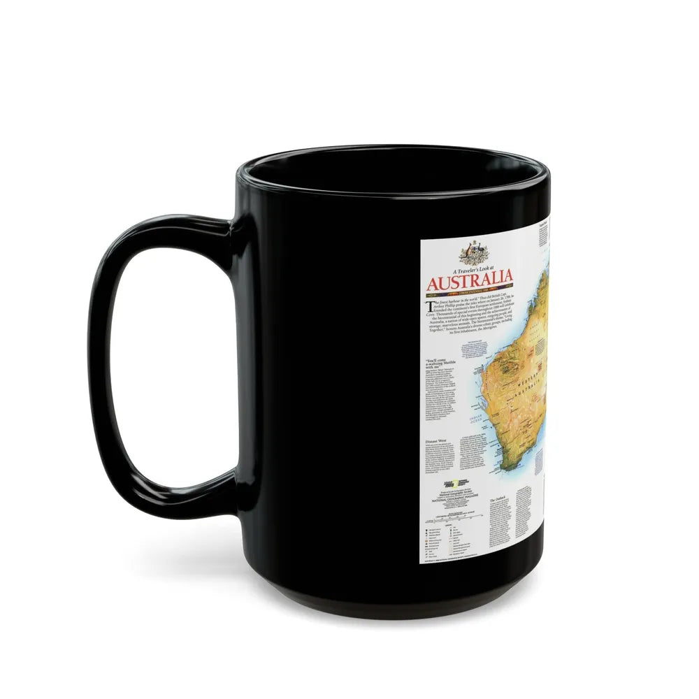 Australia - A Traveller's Look (1988) (Map) Black Coffee Mug-Go Mug Yourself