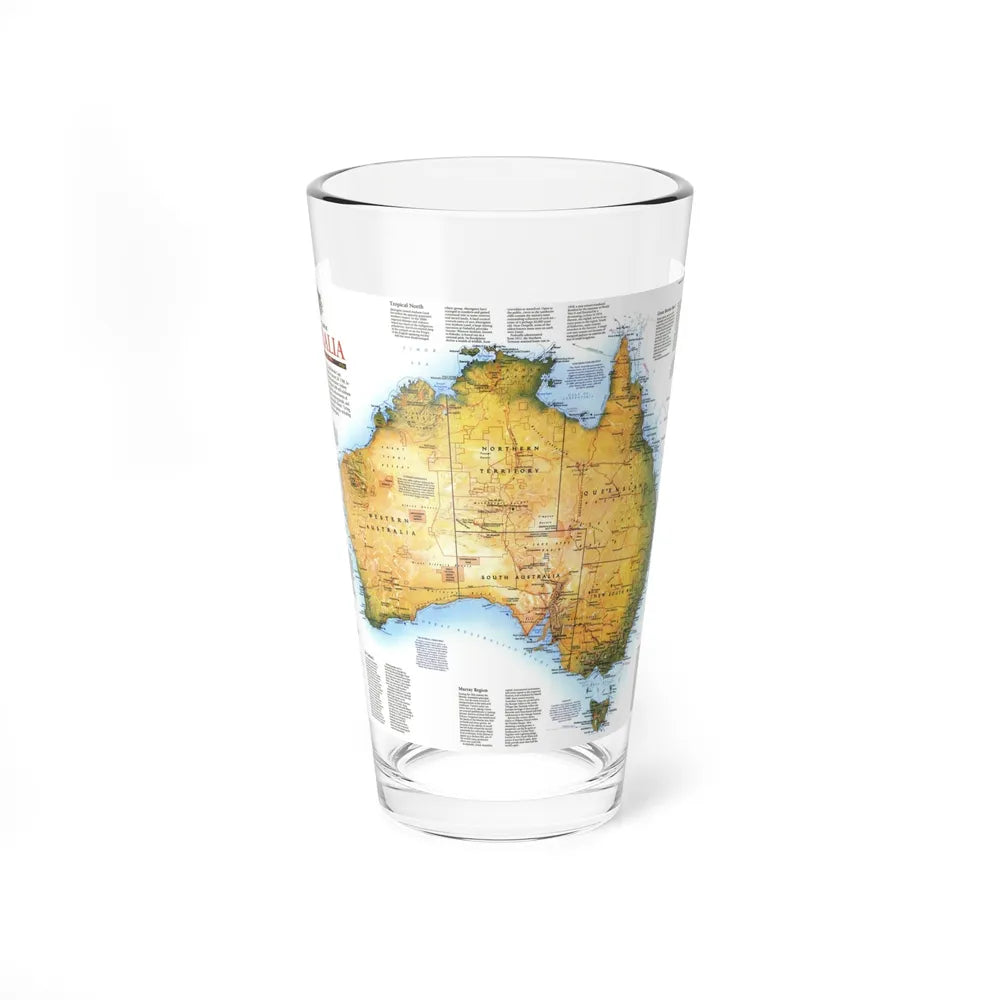 Australia - A Traveller's Look (1988) (Map) Pint Glass 16oz-16oz-Go Mug Yourself