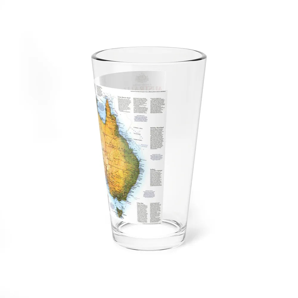 Australia - A Traveller's Look (1988) (Map) Pint Glass 16oz-Go Mug Yourself