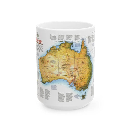 Australia - A Traveller's Look (1988) (Map) White Coffee Mug-15oz-Go Mug Yourself