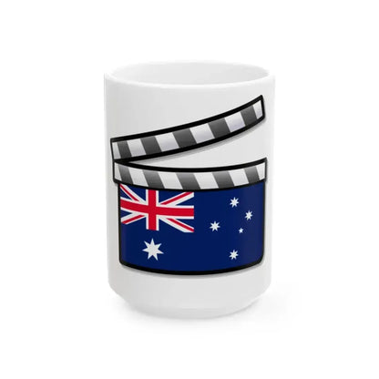 Australia film clapperboard (Australia) White Coffee Mug 15oz - Go Mug Yourself