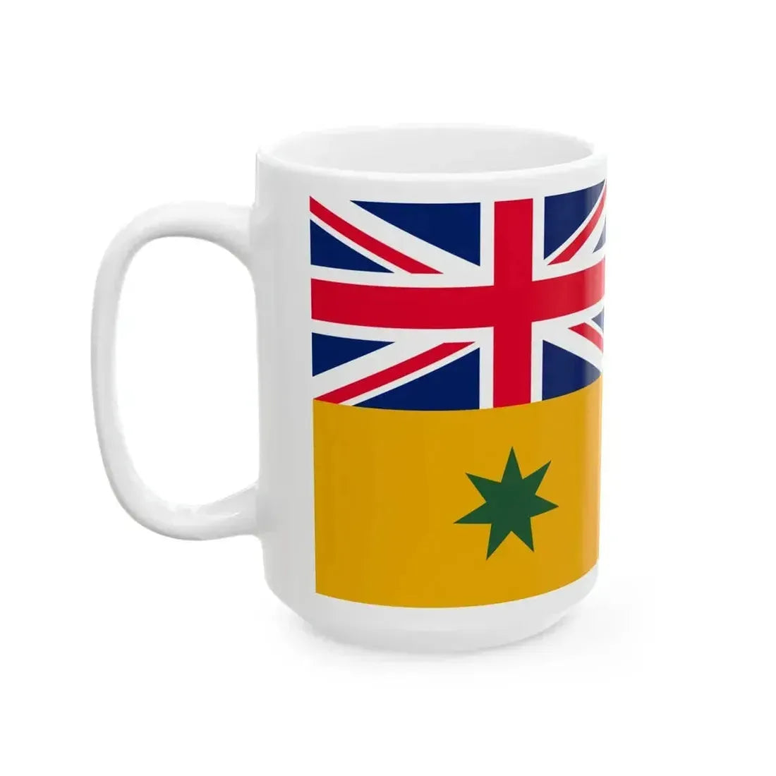 Australia flag green on yellow (Australia) White Coffee Mug - Go Mug Yourself