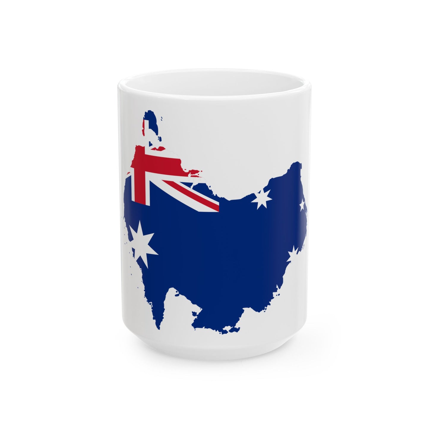 Australia flag-map South at top (Australia) White Coffee Mug-15oz-Go Mug Yourself