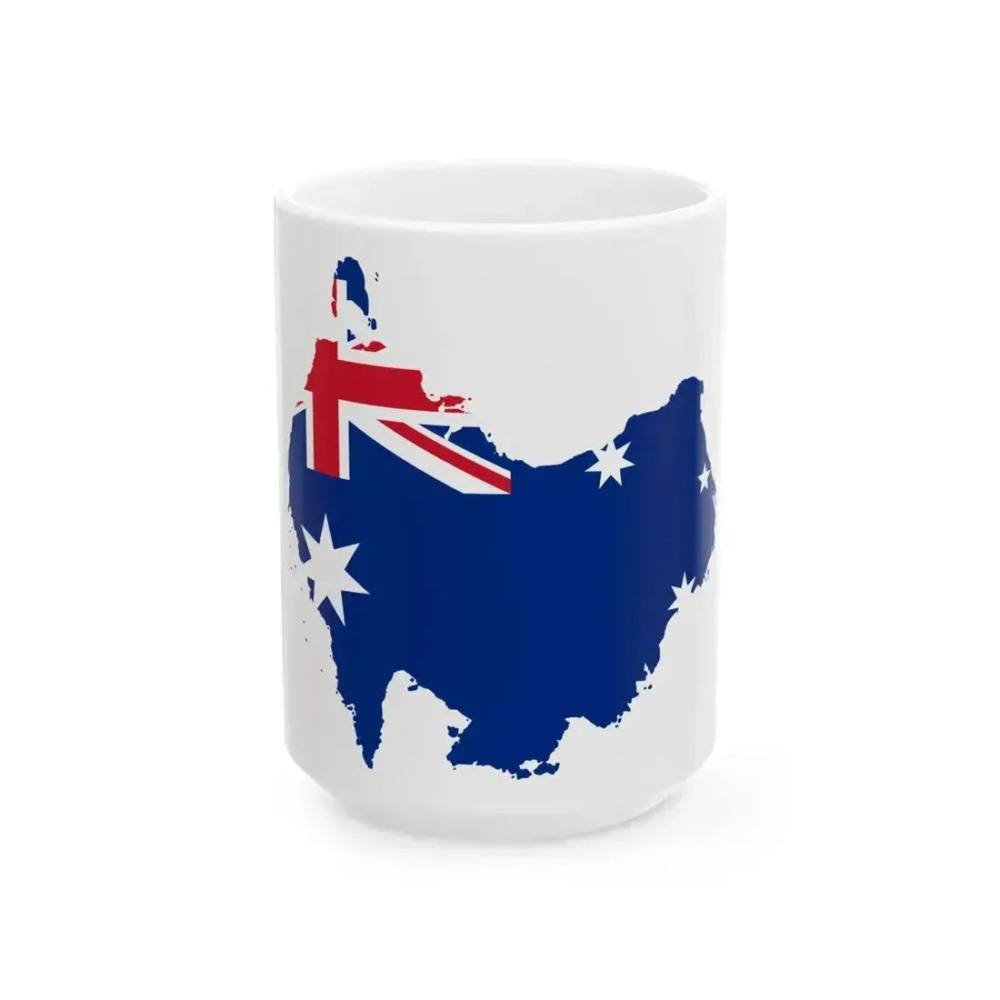 Australia flag-map South at top (Australia) White Coffee Mug 15oz - Go Mug Yourself