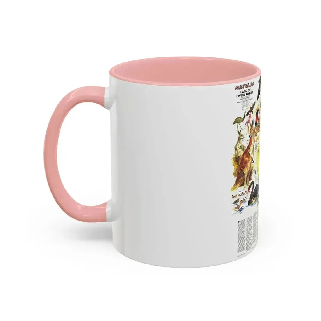 Australia- Land of Living Fossils (1979) (Map) Accent Coffee Mug - Go Mug Yourself
