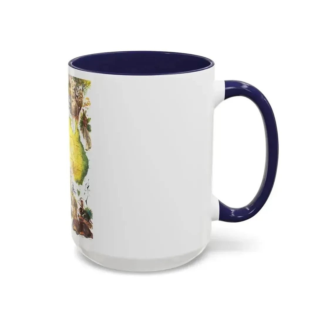 Australia- Land of Living Fossils (1979) (Map) Accent Coffee Mug - Go Mug Yourself