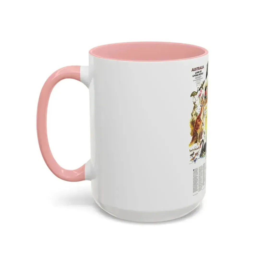 Australia- Land of Living Fossils (1979) (Map) Accent Coffee Mug - Go Mug Yourself