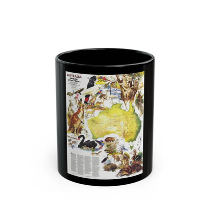 Australia- Land of Living Fossils (1979) (Map) Black Coffee Mug-11oz-Go Mug Yourself