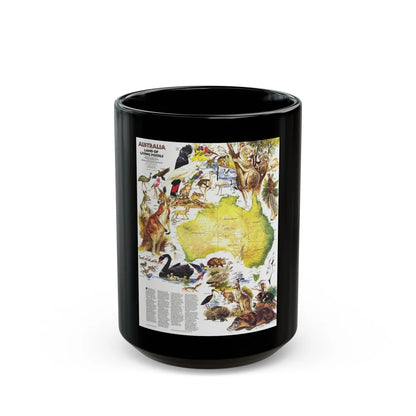 Australia- Land of Living Fossils (1979) (Map) Black Coffee Mug-15oz-Go Mug Yourself