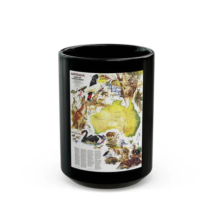 Australia- Land of Living Fossils (1979) (Map) Black Coffee Mug 15oz - Go Mug Yourself