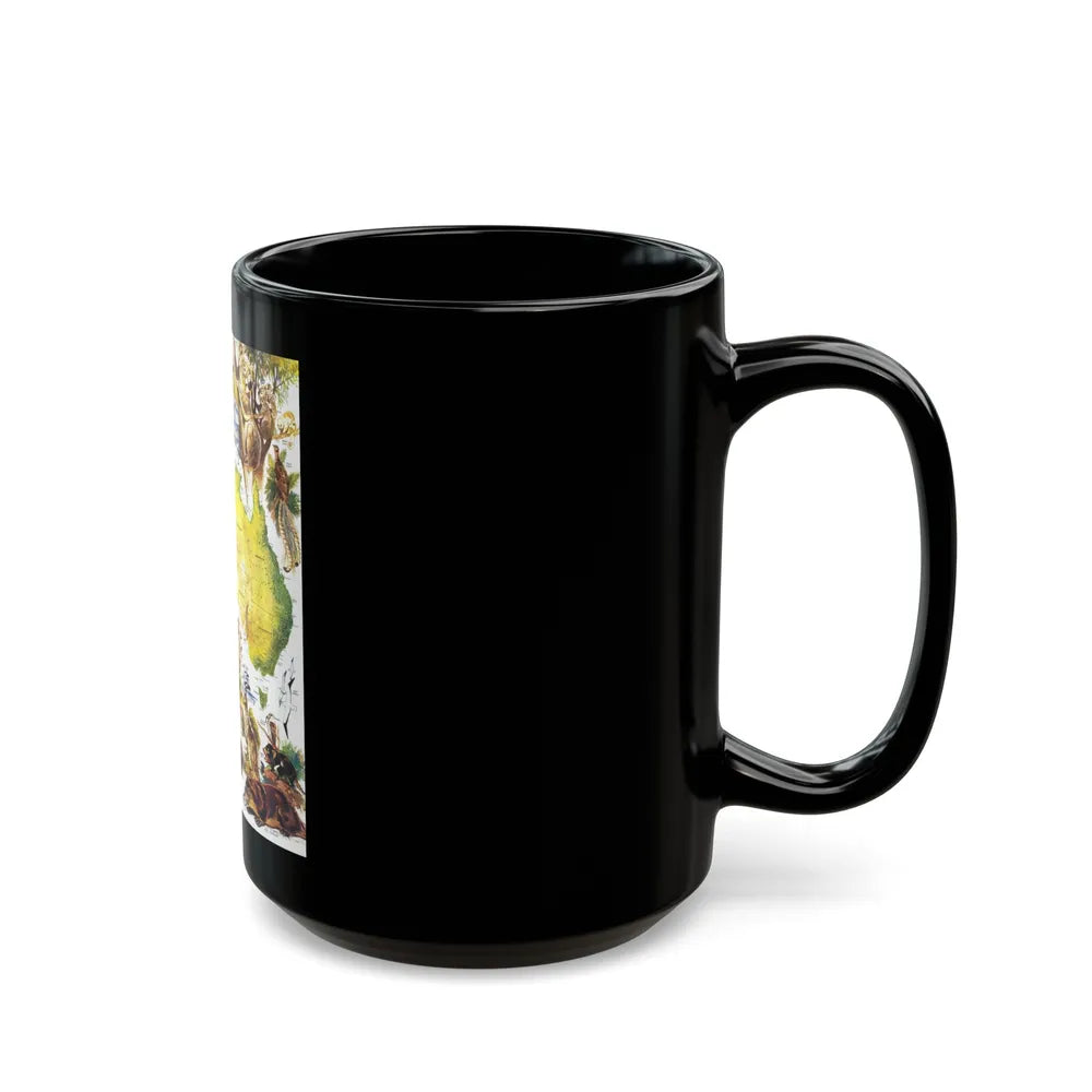 Australia- Land of Living Fossils (1979) (Map) Black Coffee Mug-Go Mug Yourself