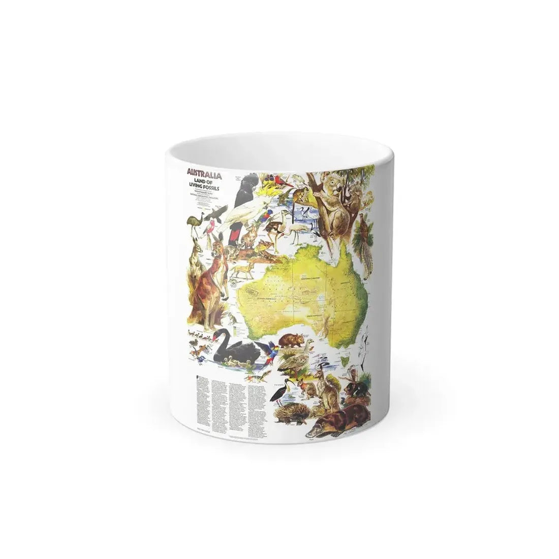 Australia- Land of Living Fossils (1979) (Map) Color Changing Mug 11oz Default Title - Go Mug Yourself