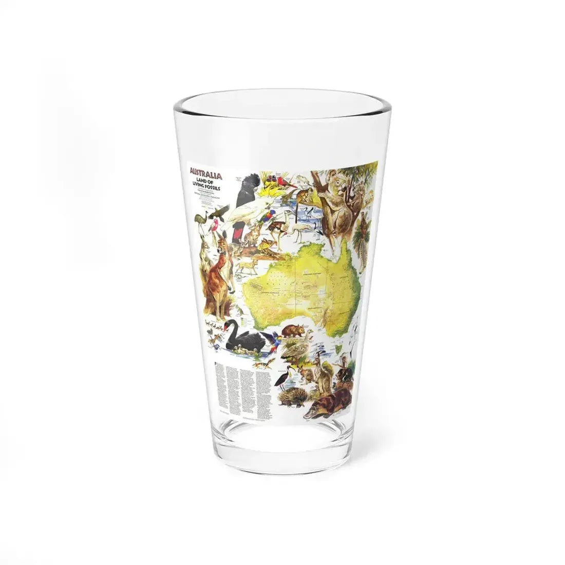 Australia- Land of Living Fossils (1979) (Map) Pint Glass 16oz 16oz - Go Mug Yourself