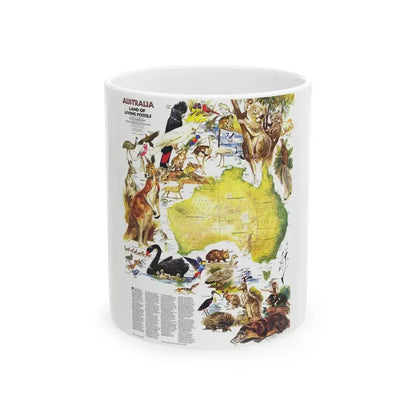 Australia- Land of Living Fossils (1979) (Map) White Coffee Mug 11oz - Go Mug Yourself