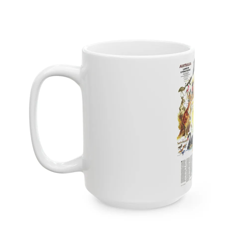 Australia- Land of Living Fossils (1979) (Map) White Coffee Mug-Go Mug Yourself