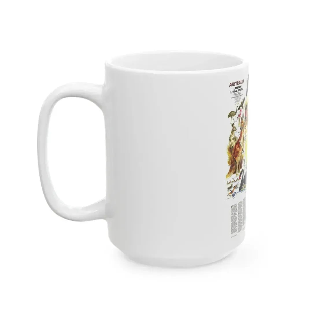Australia- Land of Living Fossils (1979) (Map) White Coffee Mug - Go Mug Yourself