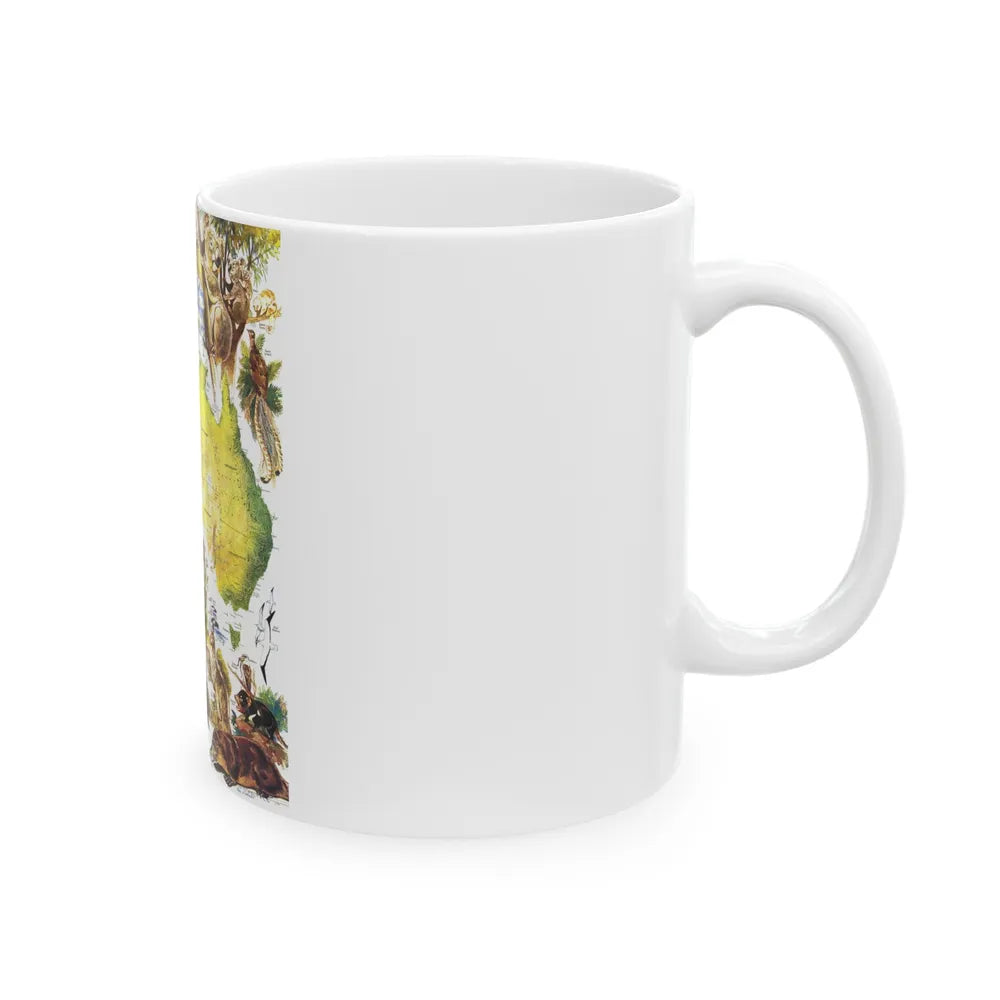 Australia- Land of Living Fossils (1979) (Map) White Coffee Mug-Go Mug Yourself