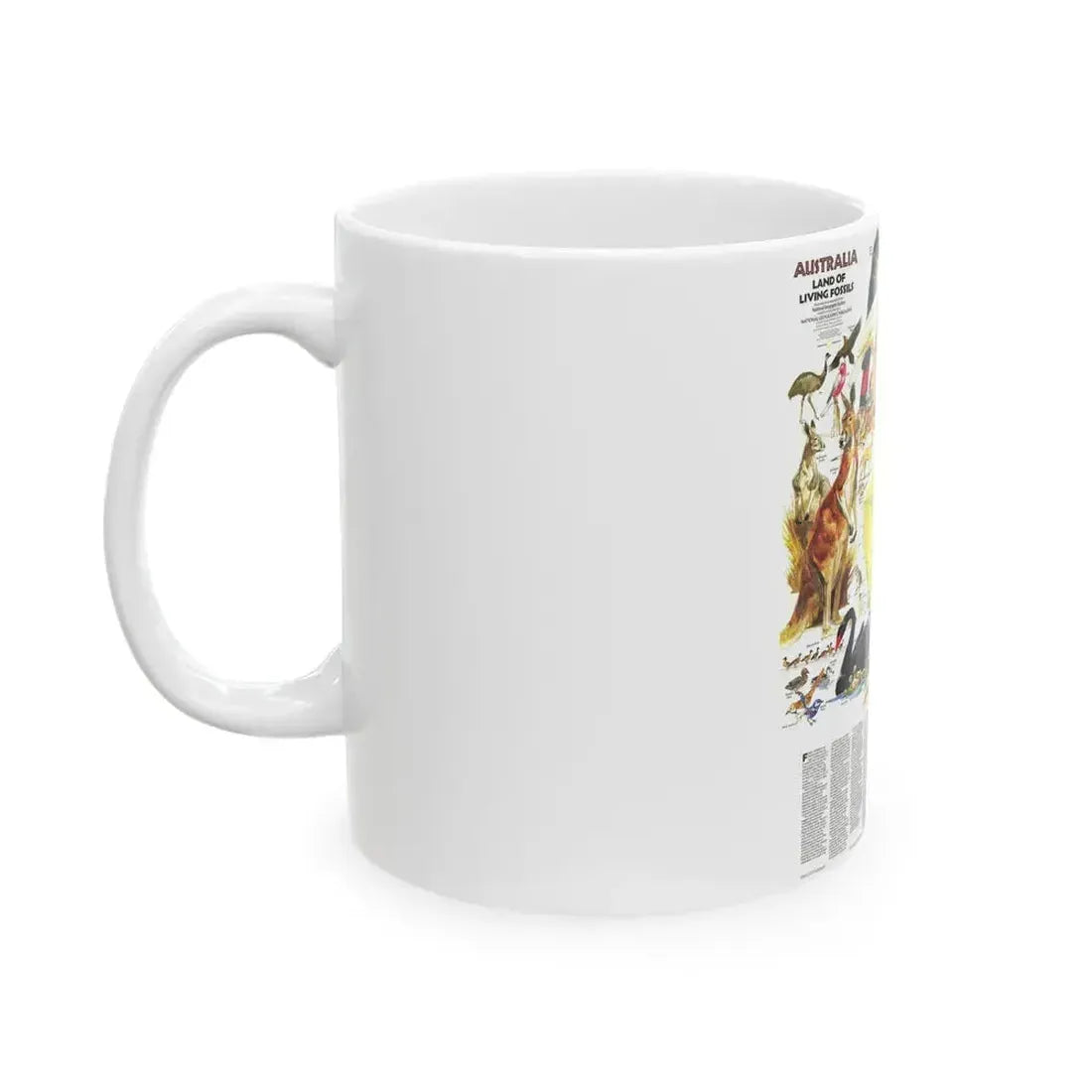 Australia- Land of Living Fossils (1979) (Map) White Coffee Mug - Go Mug Yourself