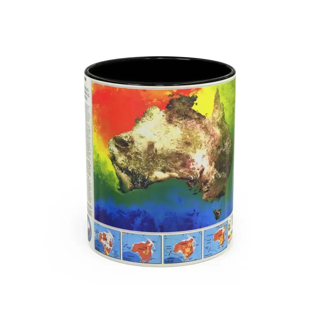 Australia's Continental Odyssey (1988) (Map) Accent Coffee Mug 11oz Black - Go Mug Yourself