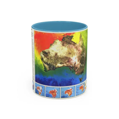 Australia's Continental Odyssey (1988) (Map) Accent Coffee Mug 11oz Light Blue - Go Mug Yourself