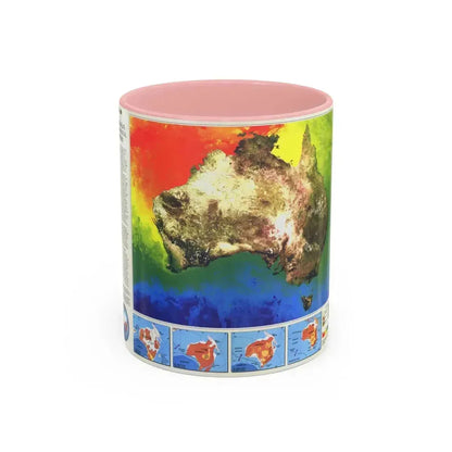 Australia's Continental Odyssey (1988) (Map) Accent Coffee Mug 11oz Pink - Go Mug Yourself