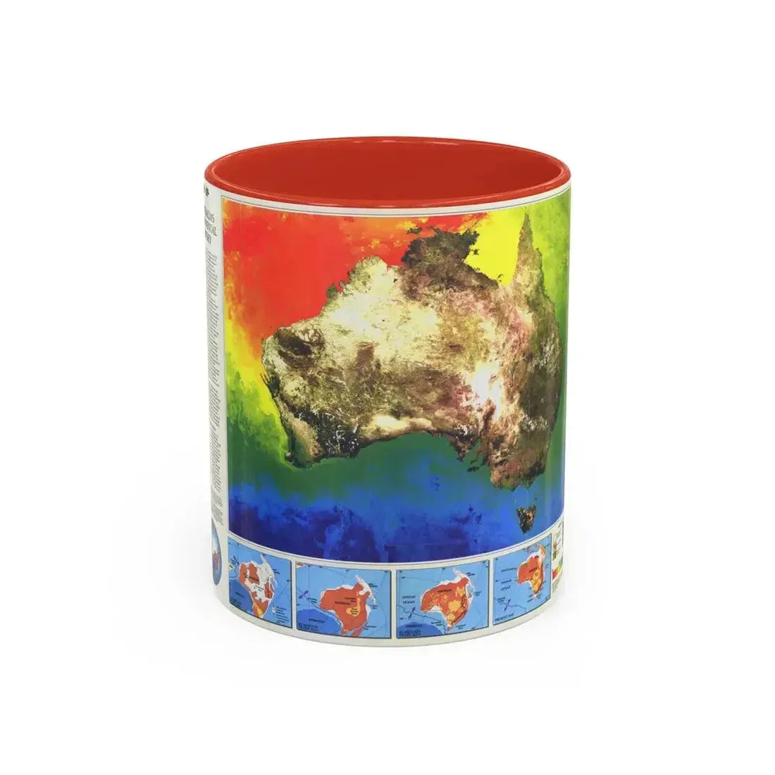 Australia's Continental Odyssey (1988) (Map) Accent Coffee Mug 11oz Red - Go Mug Yourself