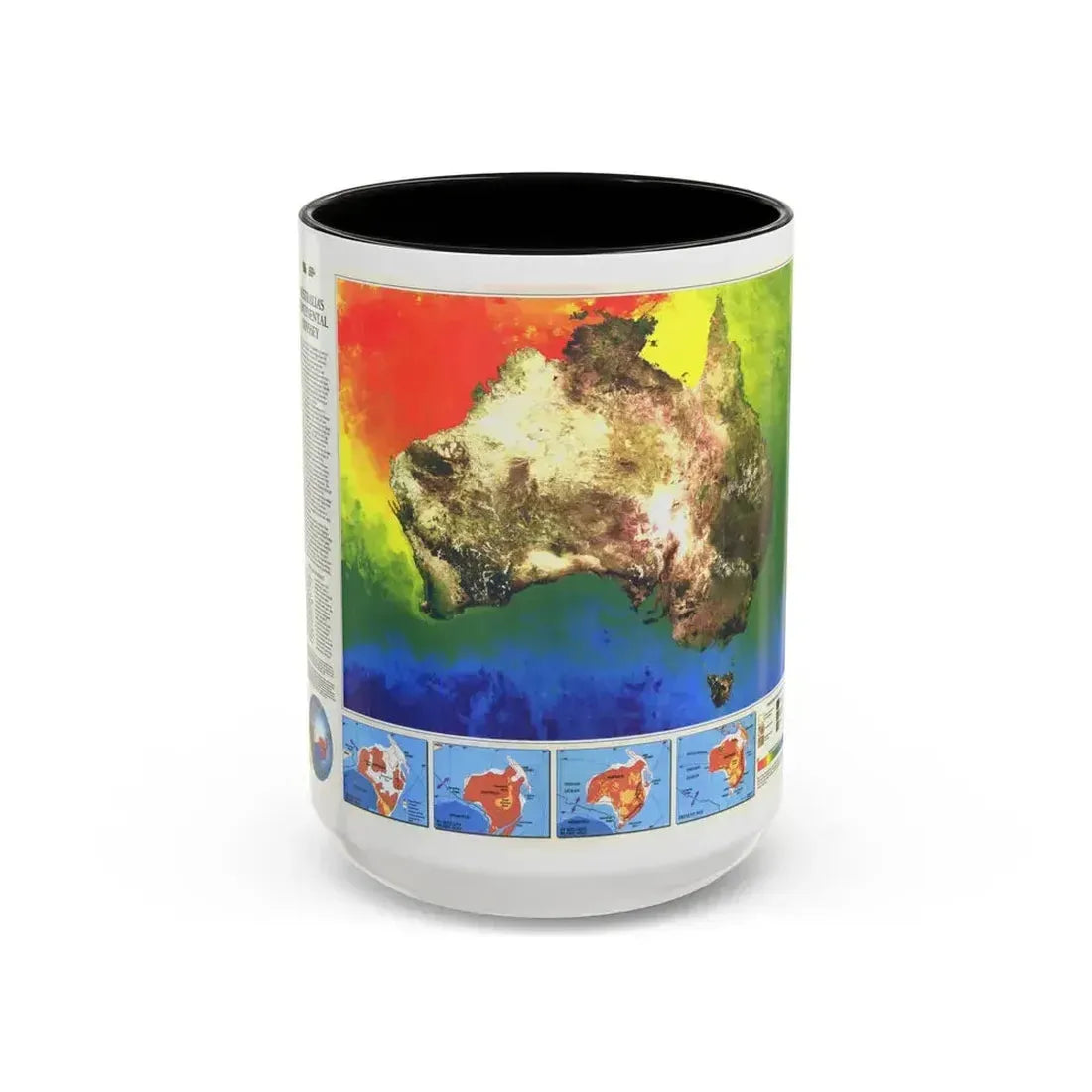 Australia's Continental Odyssey (1988) (Map) Accent Coffee Mug 15oz Black - Go Mug Yourself