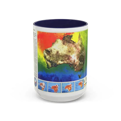 Australia's Continental Odyssey (1988) (Map) Accent Coffee Mug 15oz Navy - Go Mug Yourself