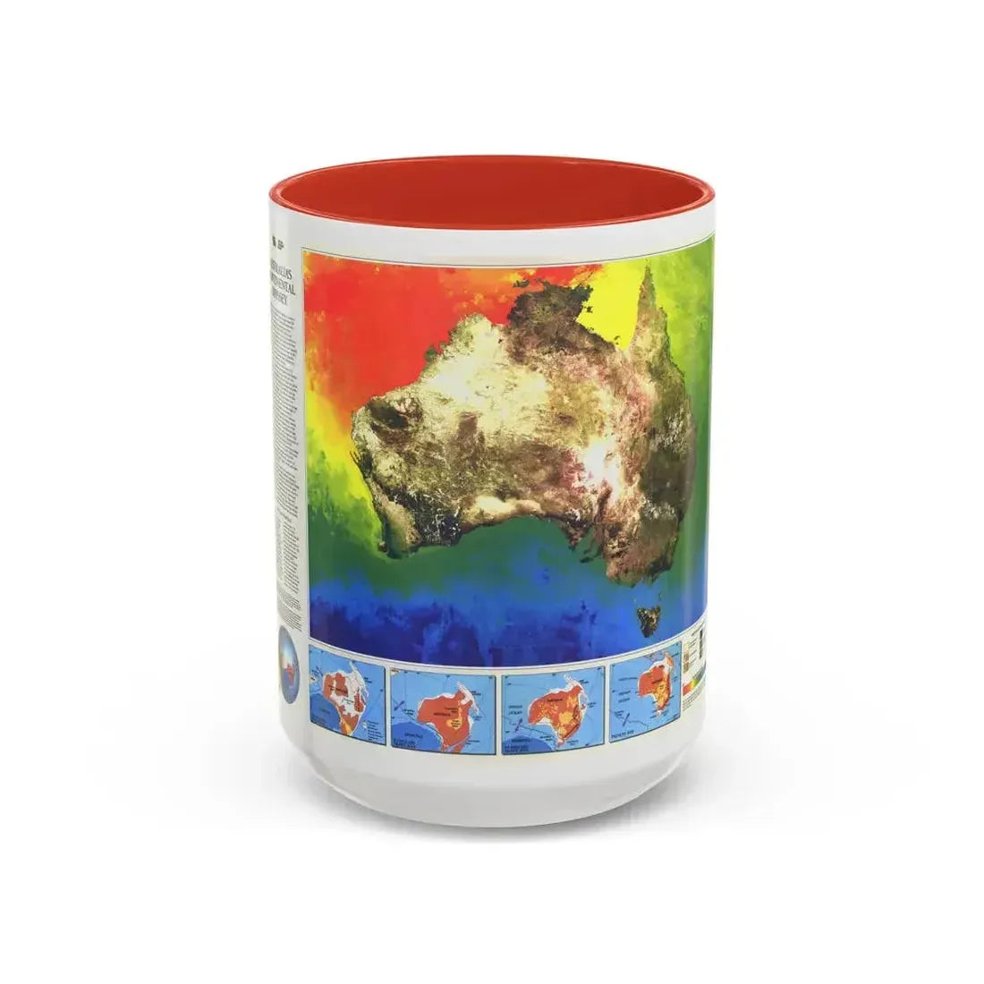 Australia's Continental Odyssey (1988) (Map) Accent Coffee Mug 15oz Red - Go Mug Yourself