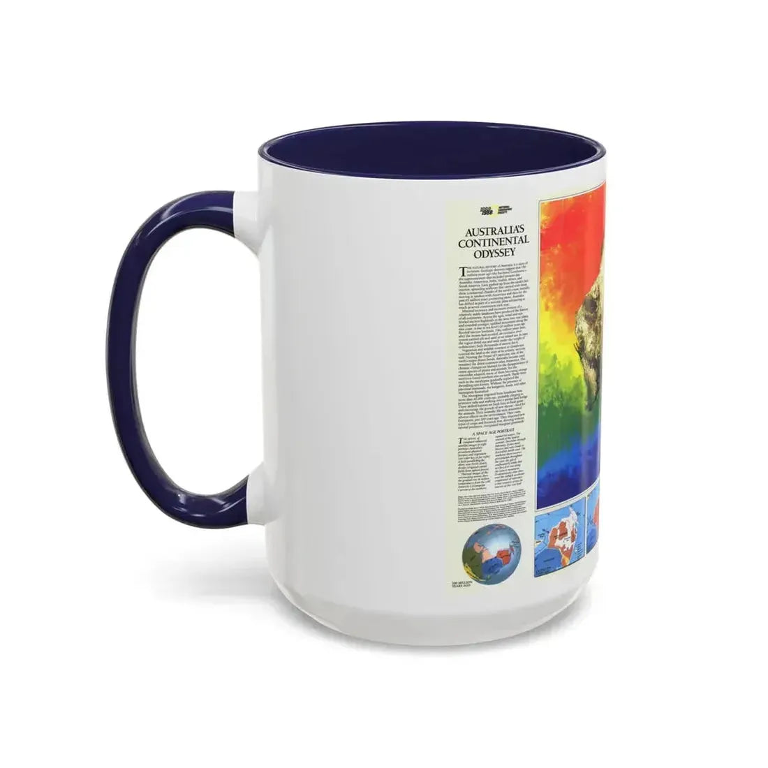 Australia's Continental Odyssey (1988) (Map) Accent Coffee Mug - Go Mug Yourself