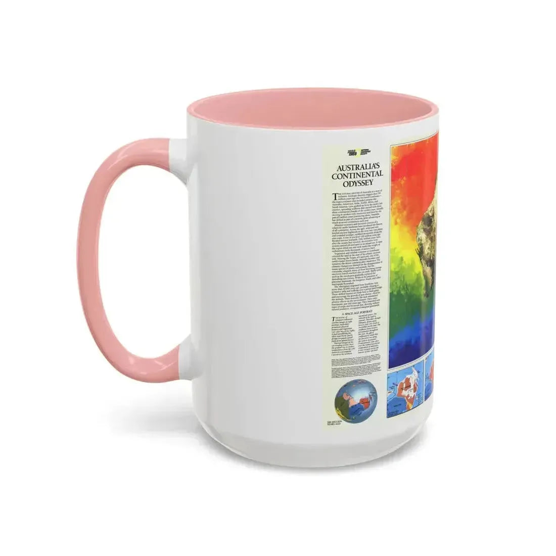 Australia's Continental Odyssey (1988) (Map) Accent Coffee Mug - Go Mug Yourself