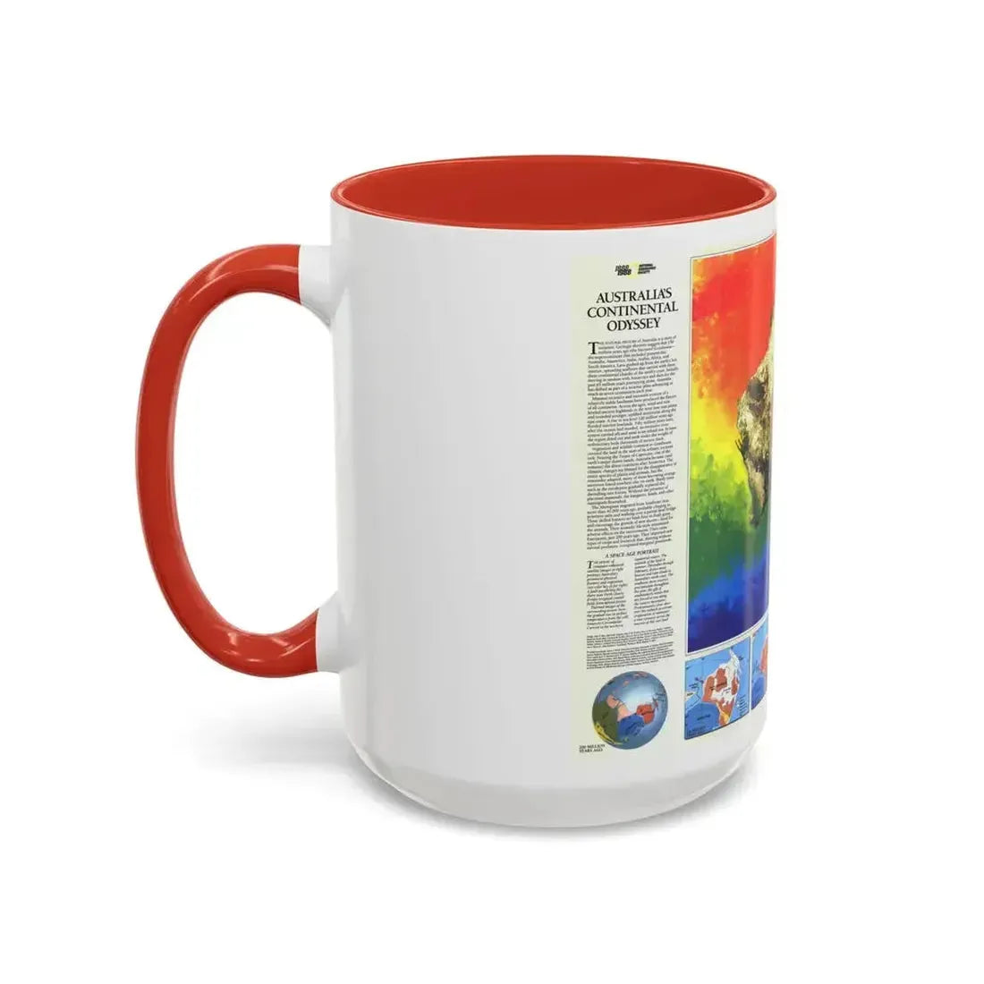 Australia's Continental Odyssey (1988) (Map) Accent Coffee Mug - Go Mug Yourself