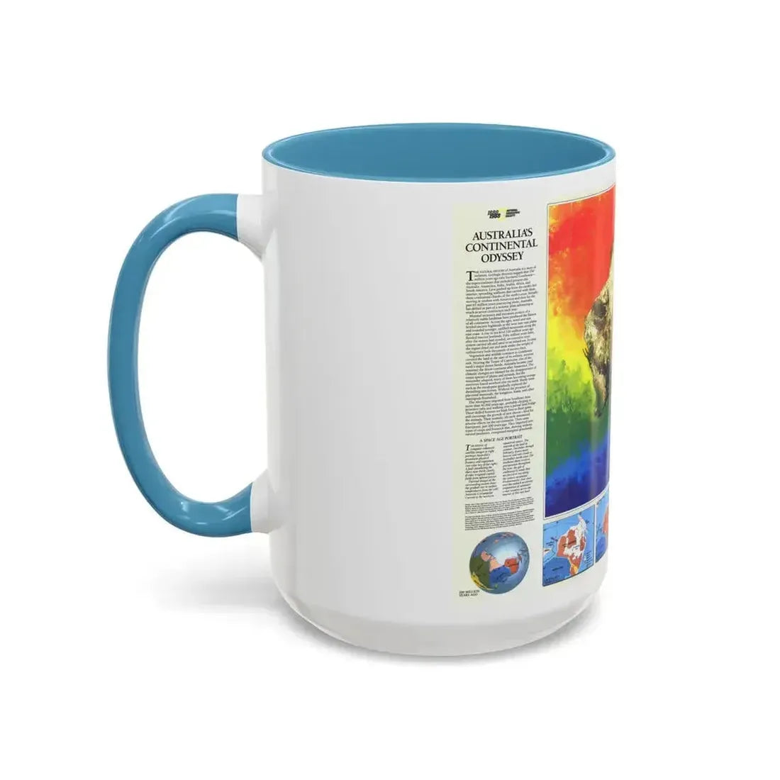 Australia's Continental Odyssey (1988) (Map) Accent Coffee Mug - Go Mug Yourself