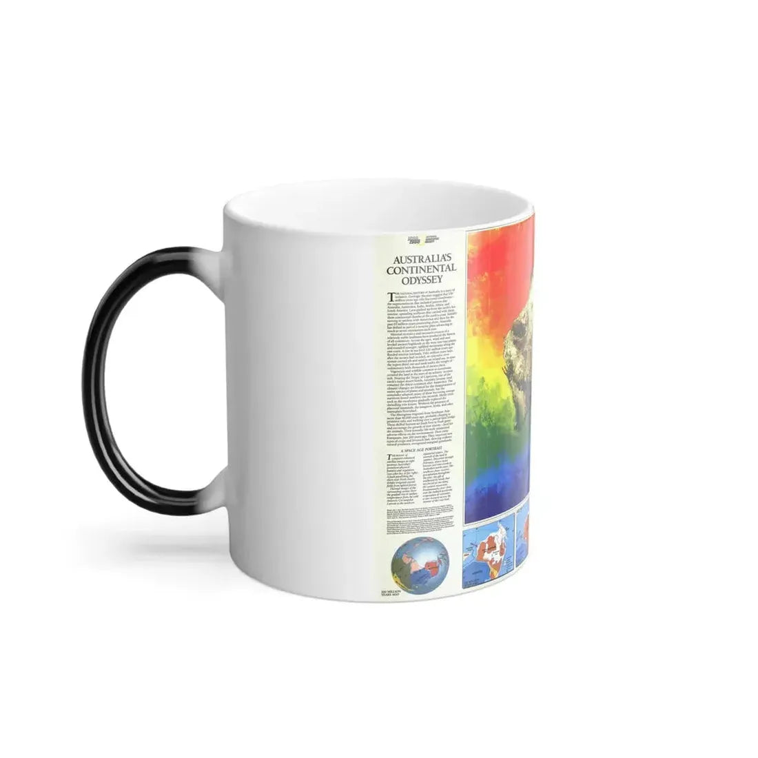 Australia's Continental Odyssey (1988) (Map) Color Changing Mug 11oz - Go Mug Yourself