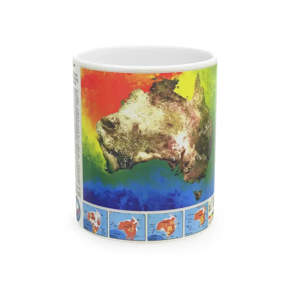 Australia's Continental Odyssey (1988) (Map) White Coffee Mug 11oz - Go Mug Yourself